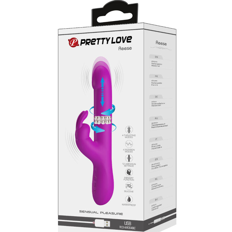 PRETTY LOVE - VIBRATEUR REESE AVEC ROTATION VIOLETTE
