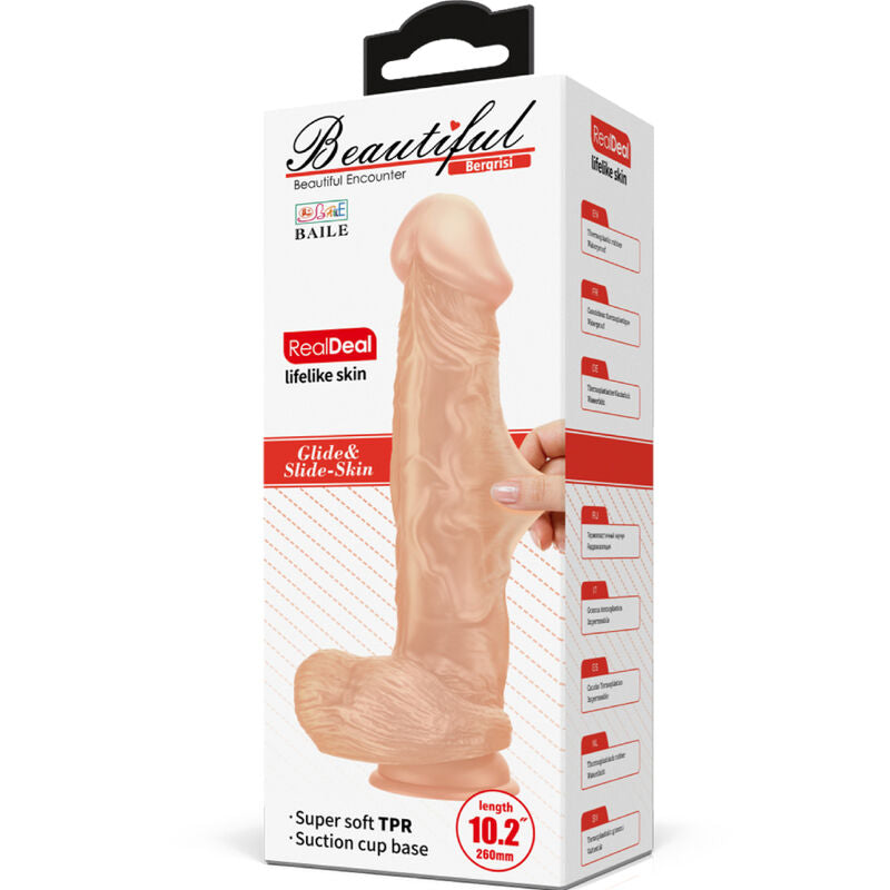 BAILE - BEAUTIFUL ENCOUNTER BERGRRISI FLEXIBLE REALISTIC DILDO 26 CM NATURAL