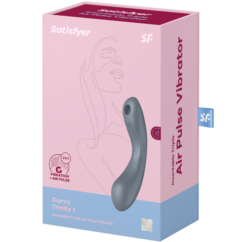 SATISFYER - CURVE TRINITY 1 AIR PULSE VIBRATION GRIS