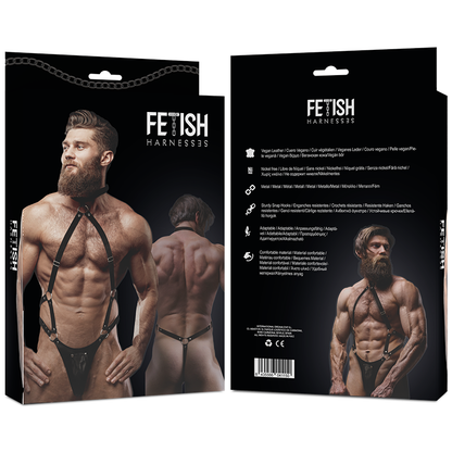 FETISH SUBMISSIVE ATTITUDE - JOCKSTRAP-HARNESS AUS ÖKO-LEDER FÜR HERREN