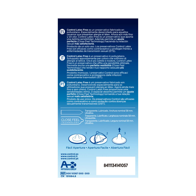 CONTROL - PRÉSERVATIFS SANS PÉCHÉ LATEX 5 UNITÉS