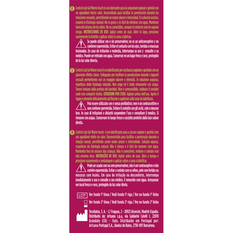 CONTROL - LUB GEL LUBRIFIANT EFFET CHALEUR 75 ML