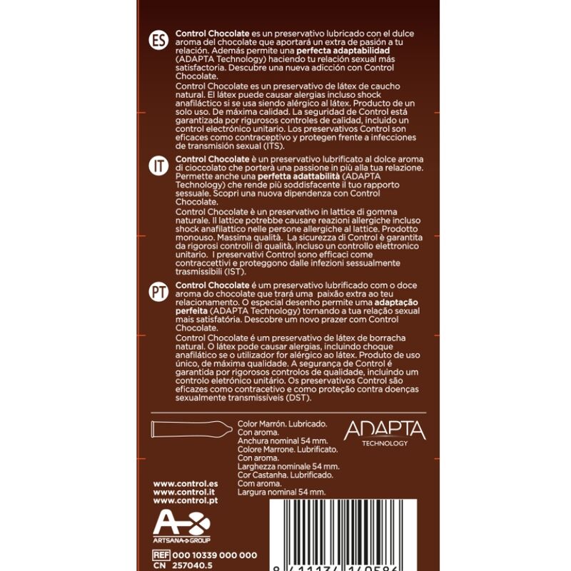 CONTROL - ADAPTA CHOCOLADE CONDOOMS 12 STUKS