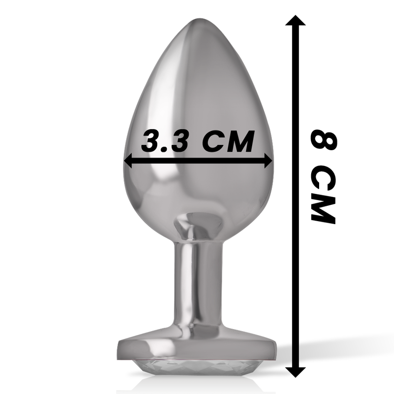 INTENSE - ALUMINIUM METALEN ANAAL PLUG, WIT HART, MAAT M