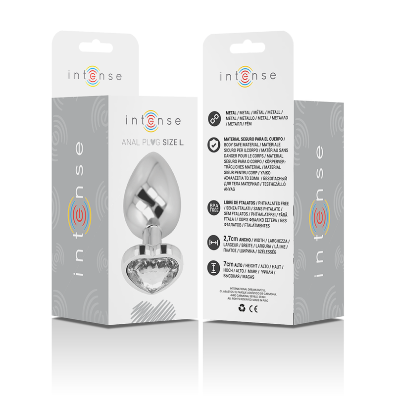 INTENSE - ANALE PLUG METAAL ALUMINIUM WIT HART MAAT L