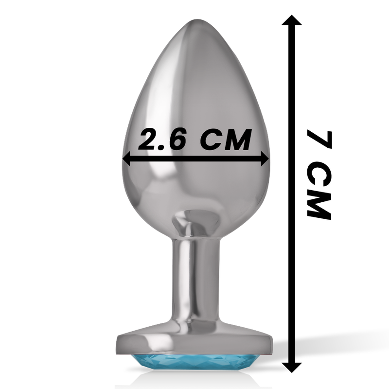 INTENSE - PLUG ANAL EN MÉTAL ALUMINIUM, CŒUR BLEU, TAILLE S