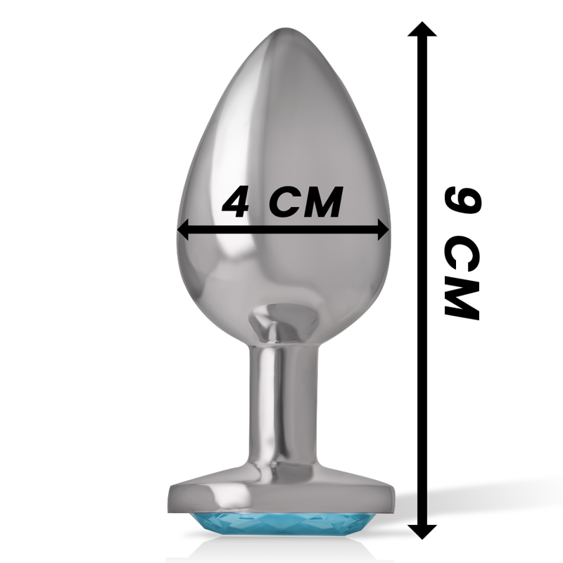 INTENSE - ALUMINIUM METALEN ANAAL PLUG BLAUW HART, MAAT L