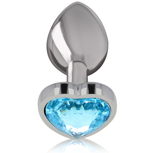 INTENSE - PLUG ANAL EN MÉTAL ALUMINIUM COEUR BLEU, TAILLE L