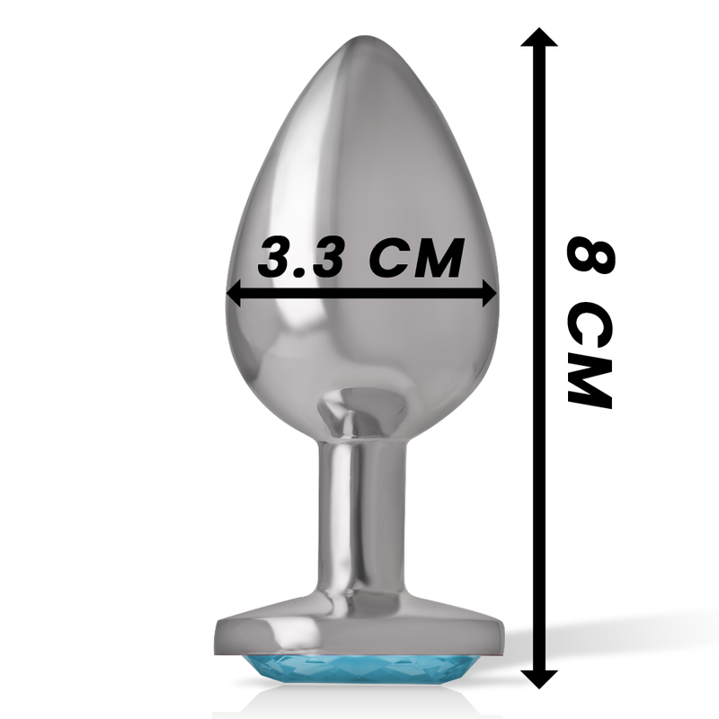INTENSE - ALUMINIUM METALEN ANAAL PLUG, BLAUW HART, MAAT M