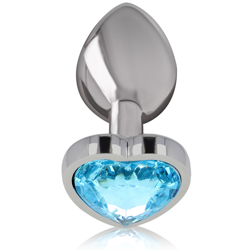 INTENSE - ALUMINIUM METALEN ANAAL PLUG, BLAUW HART, MAAT M