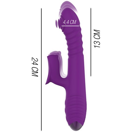 INTENSE - IGGY VIBRATEUR RECHARGEABLE MULTIFONCTIONNEL UP &amp; DOWN AVEC STIMULATEUR CLITORISÉ VIOLET