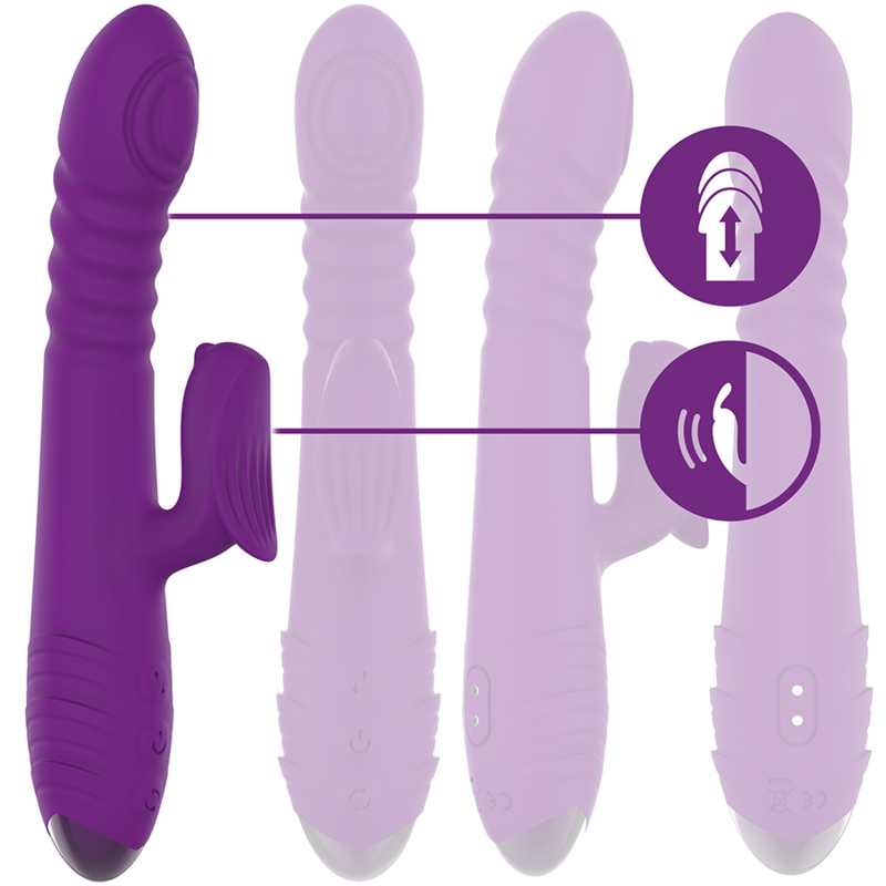 INTENSE - IGGY MULTIFUNCTIONELE OPLAADBARE VIBRATOR UP &amp; DOWN MET CLITORALE STIMULATOR PAARS