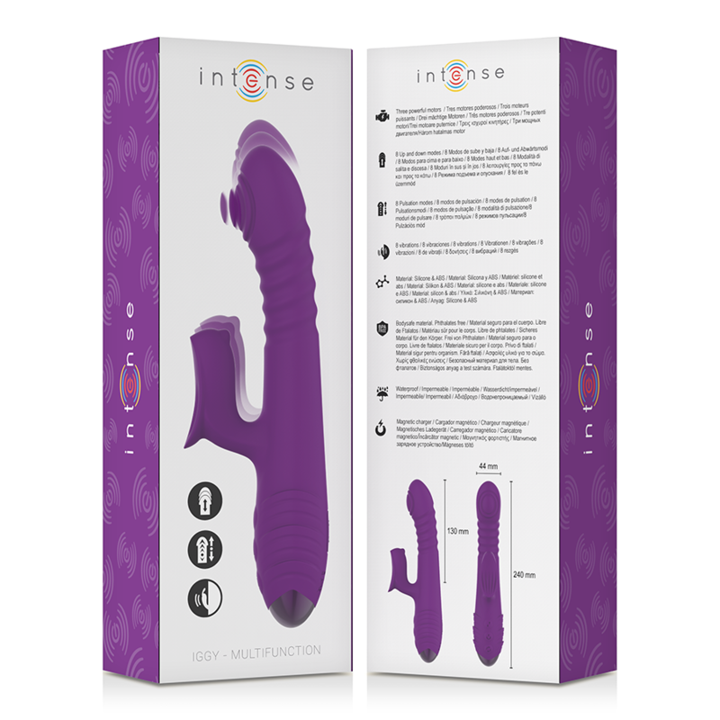 INTENSE - IGGY VIBRATEUR RECHARGEABLE MULTIFONCTIONNEL UP &amp; DOWN AVEC STIMULATEUR CLITORISÉ VIOLET
