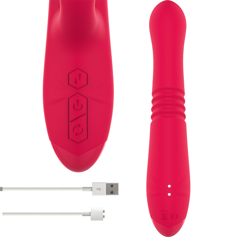INTENSE - DUA VIBRATEUR MULTIFONCTIONNEL RECHARGEABLE DE HAUT EN BAS AVEC LANGUE ROUGE