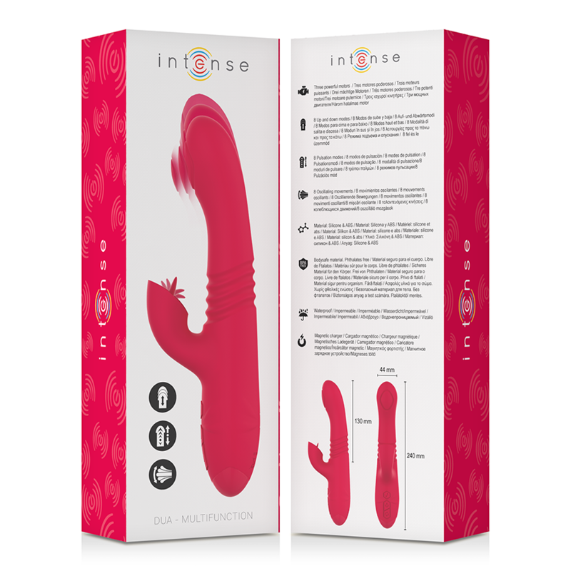 INTENSE - DUA Multifunctionele oplaadbare op-en-neer vibrator met rode tong
