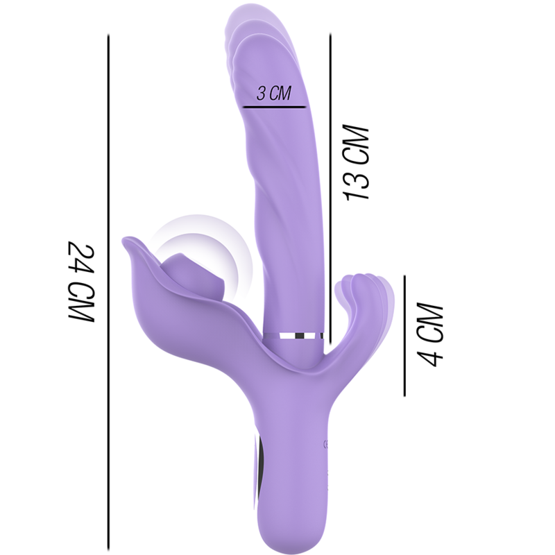 INTENSE - BILLIE OPLAADBARE MULTIFUNCTIONELE VIBRATOR STIMULERENDE GOLVEN MET PAARSE DRUKKNOP