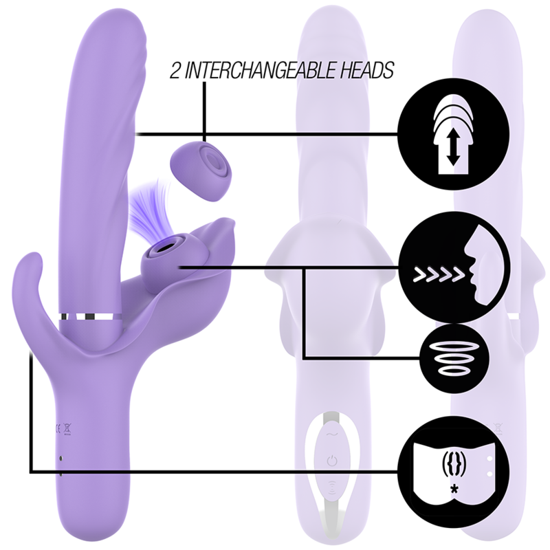 INTENSE - BILLIE OPLAADBARE MULTIFUNCTIONELE VIBRATOR STIMULERENDE GOLVEN MET PAARSE DRUKKNOP