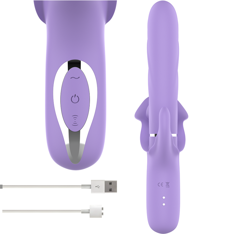 INTENSE - BILLIE OPLAADBARE MULTIFUNCTIONELE VIBRATOR STIMULERENDE GOLVEN MET PAARSE DRUKKNOP