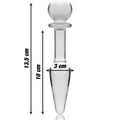 NEBULA SERIES BY IBIZA - MODEL 7 ANALPLUG BOROSILIKATGLAS KLAR 13.5 CM -O- 3 CM