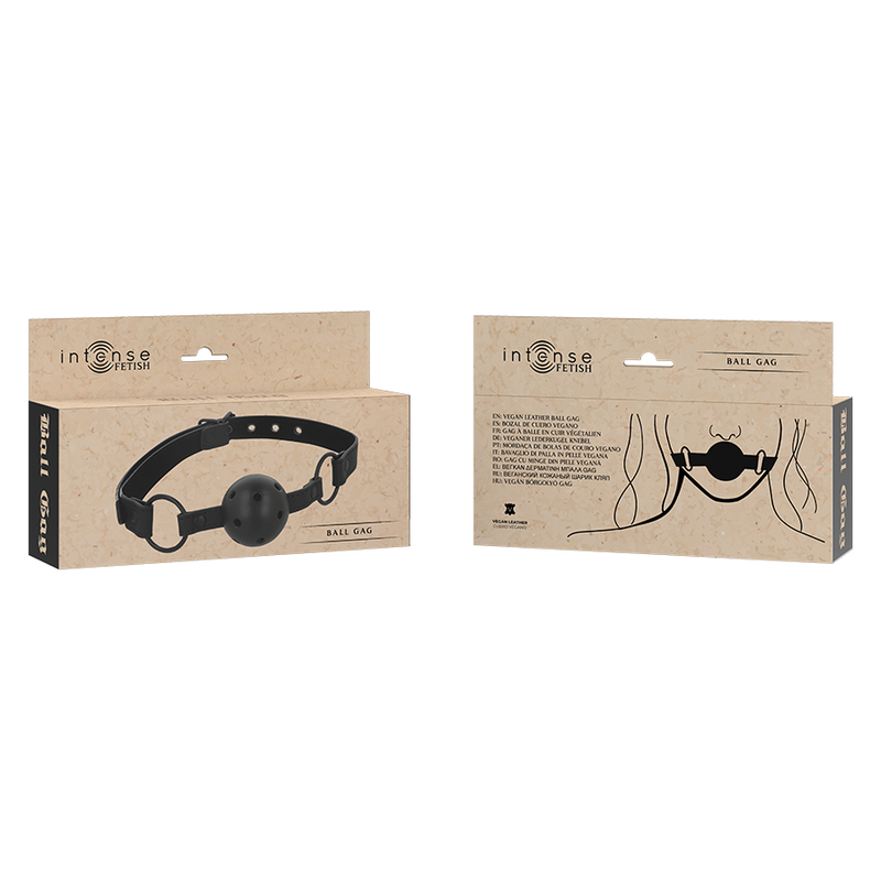 INTENS - FETISH BALL GAG GEMAAKT VAN VEGAN LEDER