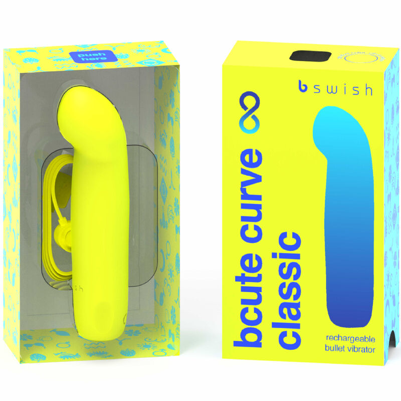 B SWISH - BCUTE CURVE INFINITE CLASSIC VIBRATEUR RECHARGEABLE EN SILICONE JAUNE