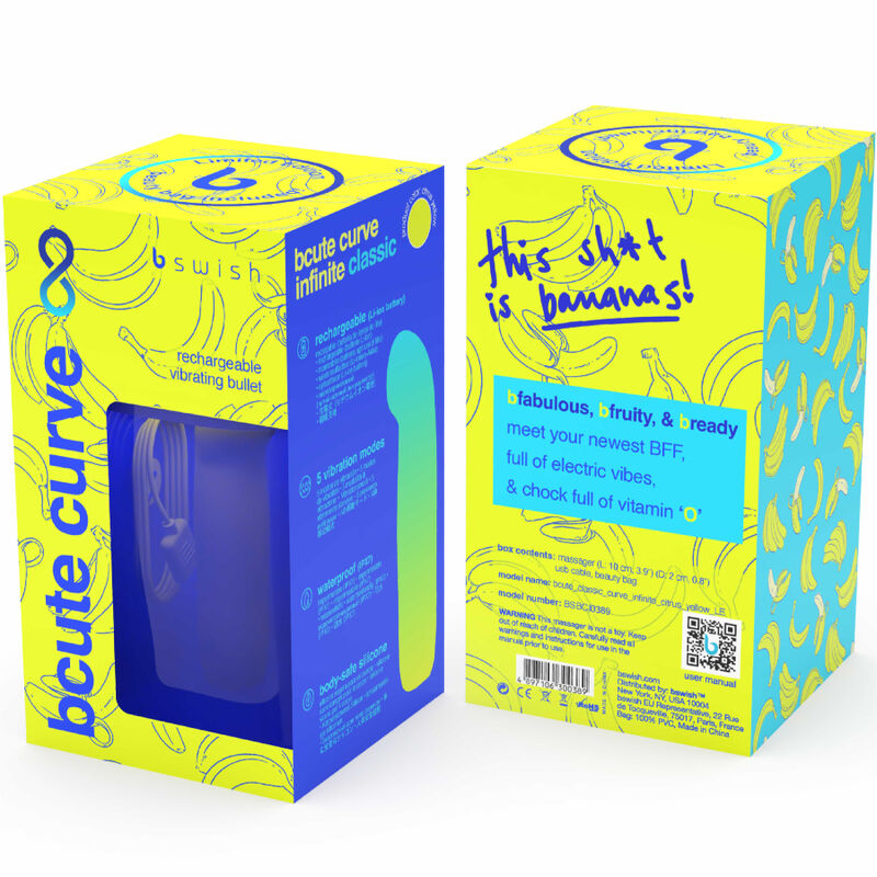 B SWISH - BCUTE CURVE INFINITE CLASSIC ÉDITION LIMITÉE VIBRATEUR RECHARGEABLE EN SILICONE JAUNE