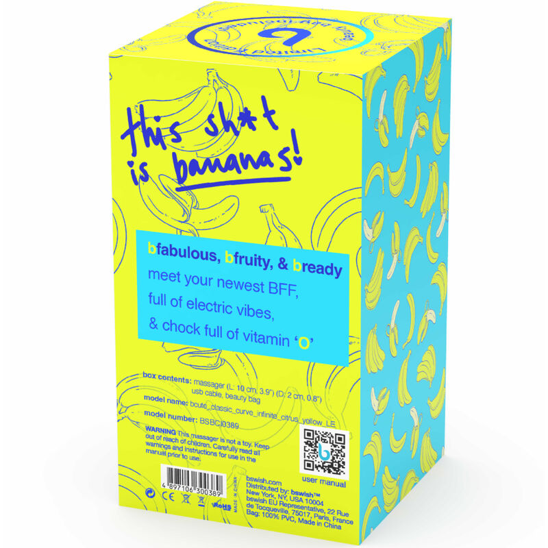 B SWISH - BCUTE CURVE INFINITE CLASSIC ÉDITION LIMITÉE VIBRATEUR RECHARGEABLE EN SILICONE JAUNE