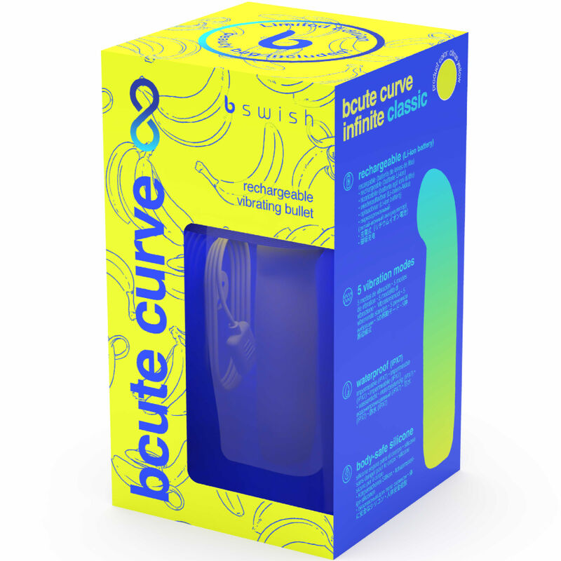 B SWISH - BCUTE CURVE INFINITE CLASSIC ÉDITION LIMITÉE VIBRATEUR RECHARGEABLE EN SILICONE JAUNE