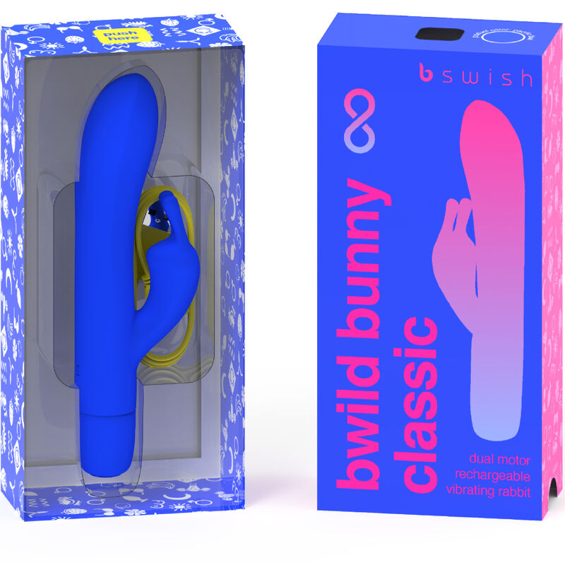 B SWISH - BWILD BUNNY INFINITE CLASSIQUE VIBRATEUR RECHARGEABLE EN SILICONE BLEU