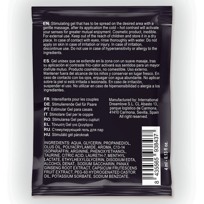 SPARTAN - EREKTIONSVERBESSERENDES GEL MIT KALT-HEISS-EFFEKT 100 % VEGAN 4 ml