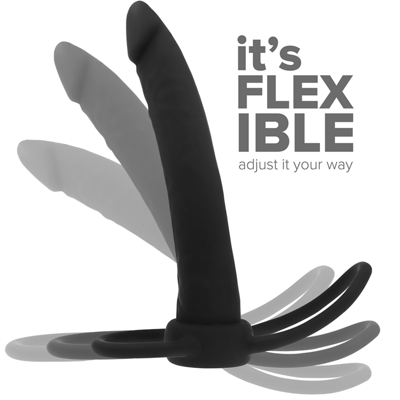 MYTHOLOGY - COBI ONYX ANAL DILDO WITH COCK AND TESTICLE RING 13 CM SILICONE