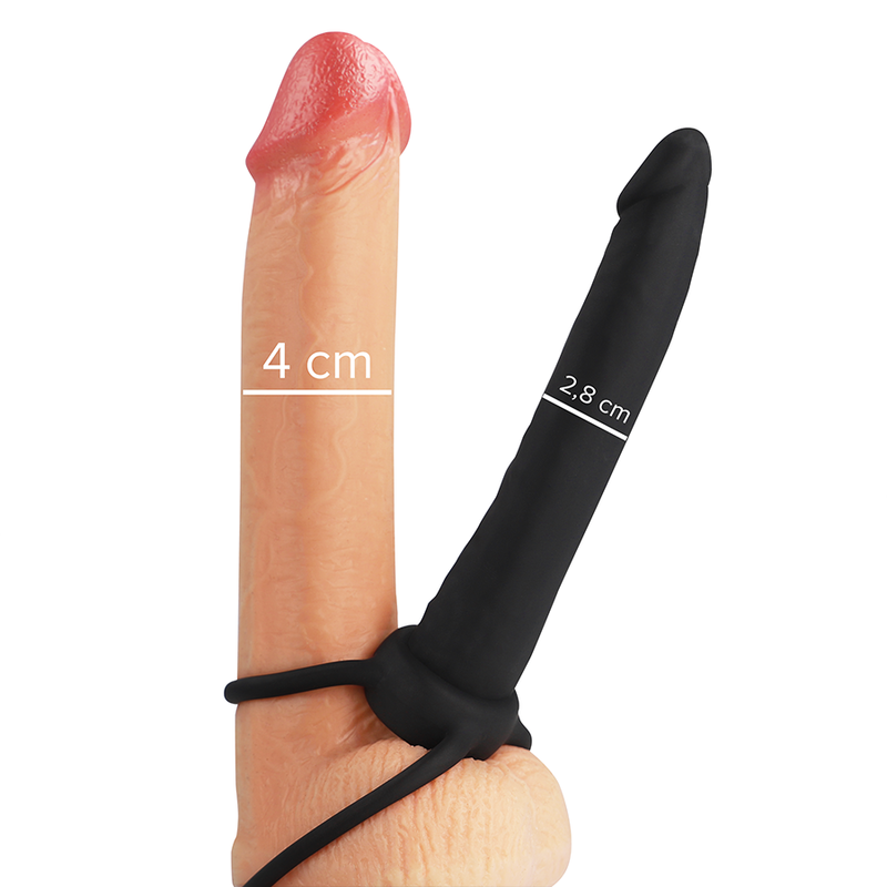MYTHOLOGIE - COBI ONYX DILDO ANAL AVEC ANNEAU POUR PENIS ET TESTICULES 13 CM SILICONE