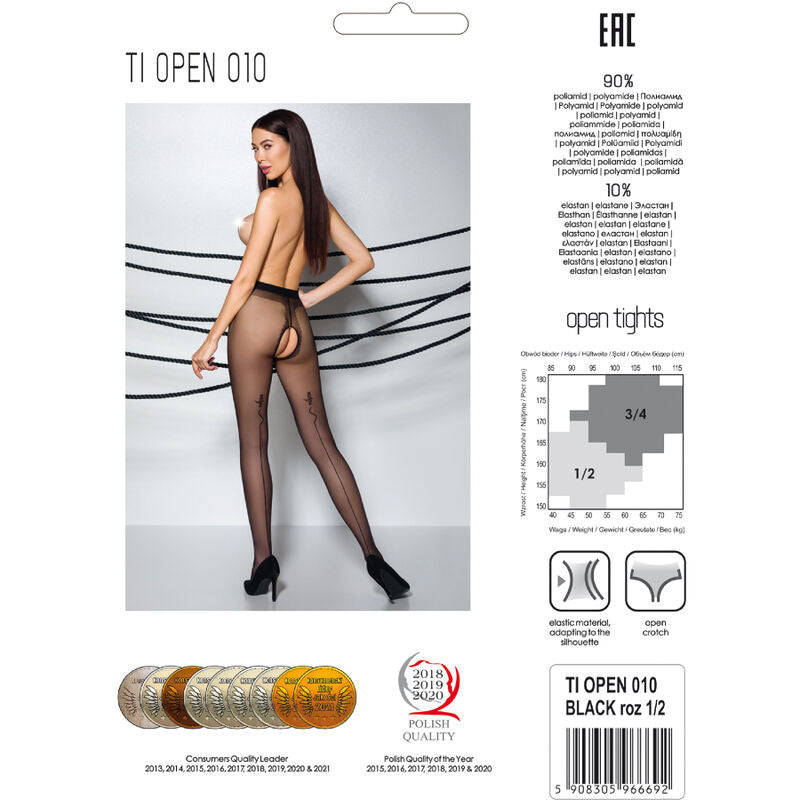 PASSIE - TIOPEN 010 ZWARTE PANTY 3/4 20 DEN