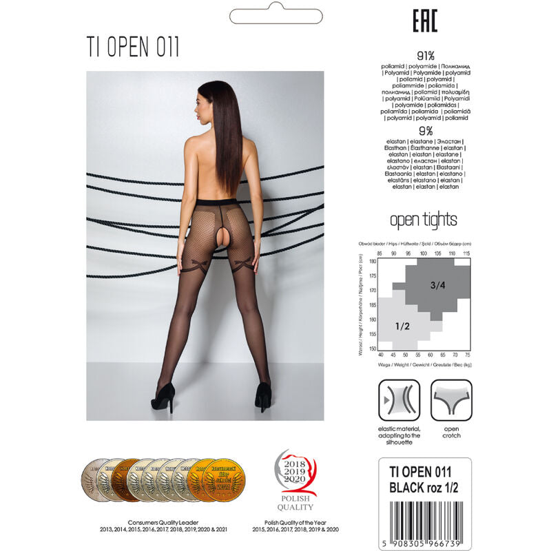 PASSIE - TIOPEN 011 ZWARTE PANTY 3/4 20 DEN
