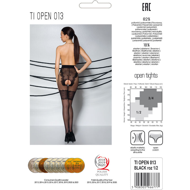 PASSIE - TIOPEN 013 ZWARTE PANTY 1/2 20/40 DEN
