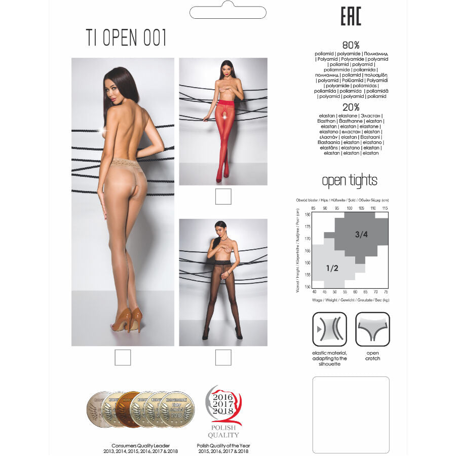 PASSIE - TIOPEN 001 RODE PANTY 3/4 20 DEN