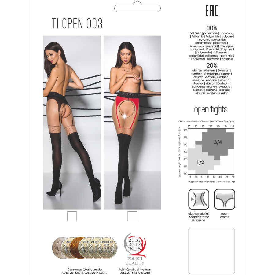 PASSIE - TIOPEN 003 RODE PANTY 3/4 20/40 DEN