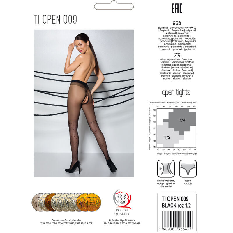 PASSIE - TIOPEN 009 ZWARTE PANTY 3/4 20 DEN
