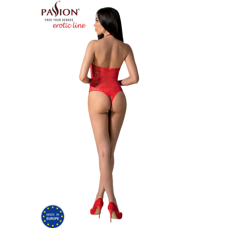 PASSION - BS094 BODYSTOCKING ROUGE, TAILLE UNIQUE