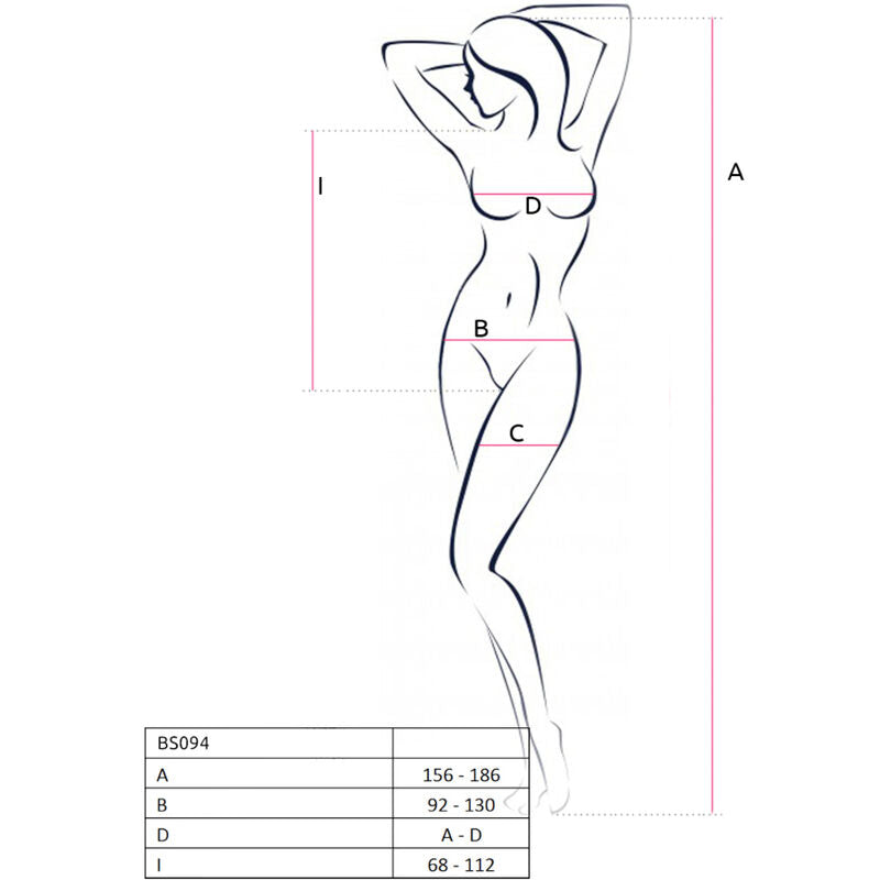 PASSIE - BS094 RODE BODYSTOCKING, ÉÉN MAAT