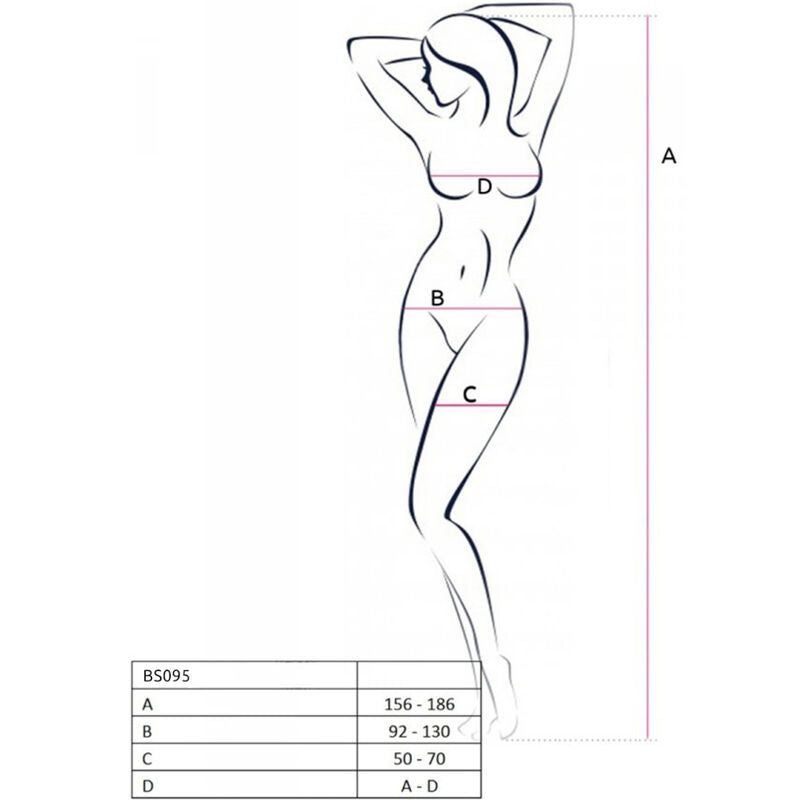PASSION - BS095 WHITE BODYSTOCKING, ONE SIZE