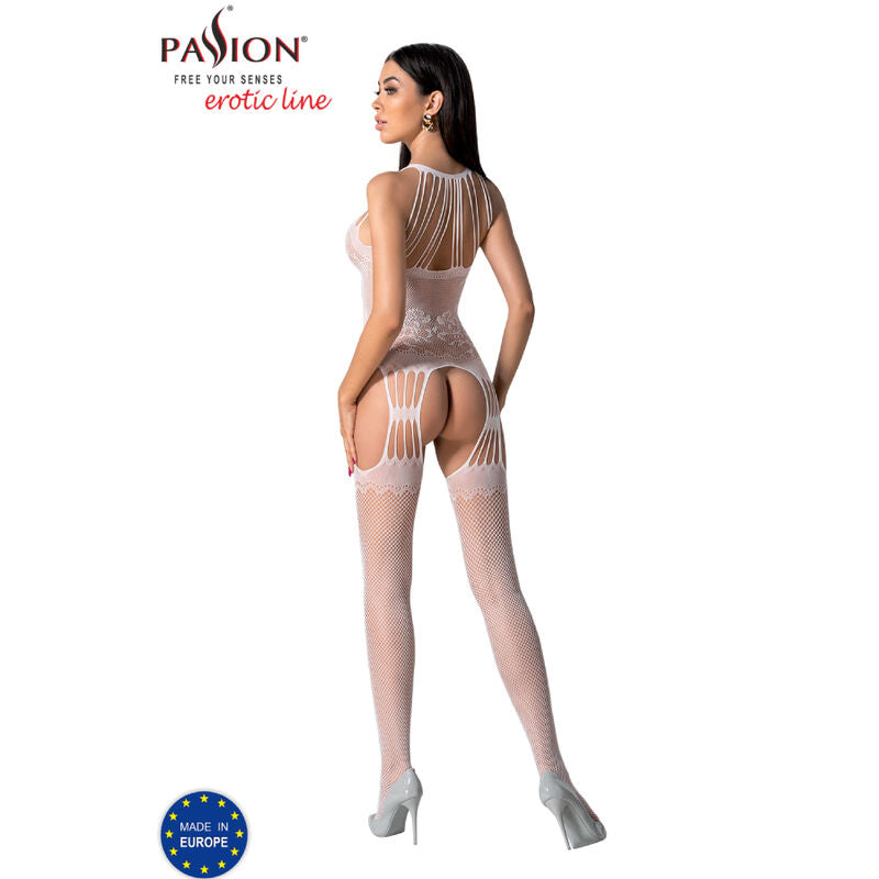 PASSION - BS095 BODYSTOCKING BLANC, TAILLE UNIQUE