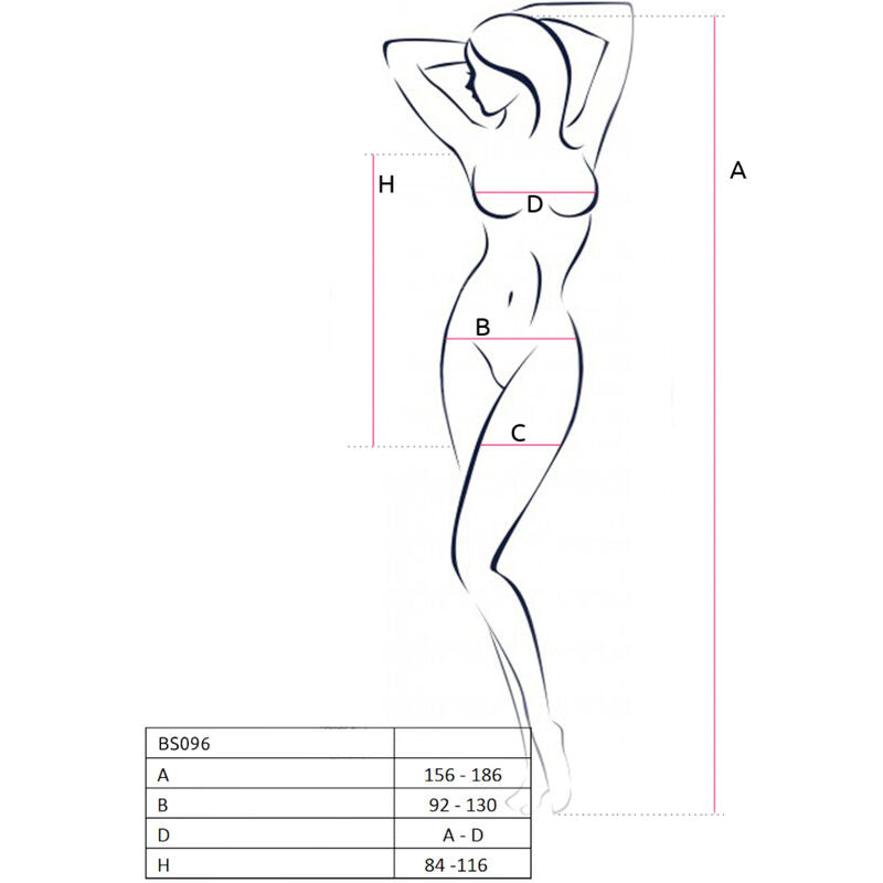 PASSIE - BS096 WITTE BODYSTOCKING, ÉÉN MAAT
