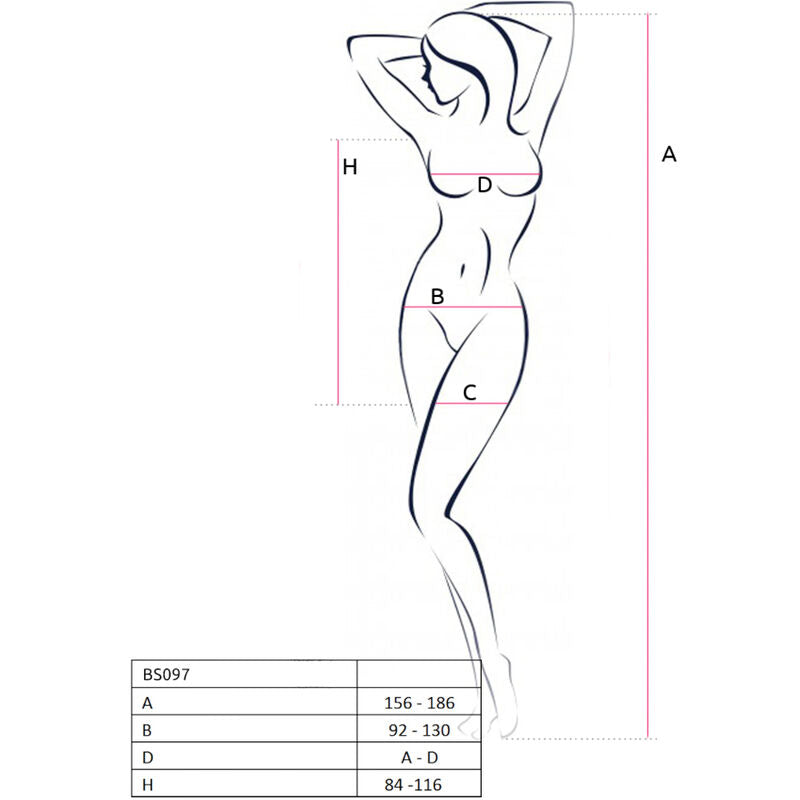 PASSIE - BS097 WITTE BODYSTOCKING, ÉÉN MAAT