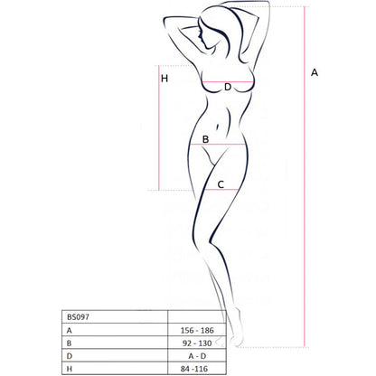 PASSION - BS097 WEISSER BODYSTOCKING, EINE GRÖSSE