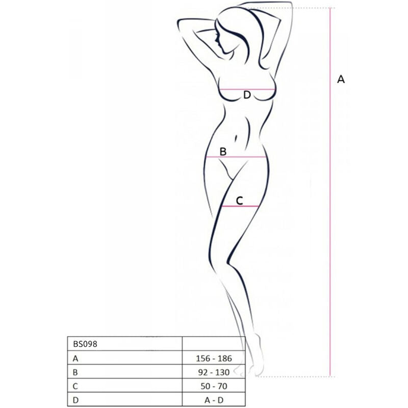 PASSIE - BS098 WITTE BODYSTOCKING, ÉÉN MAAT