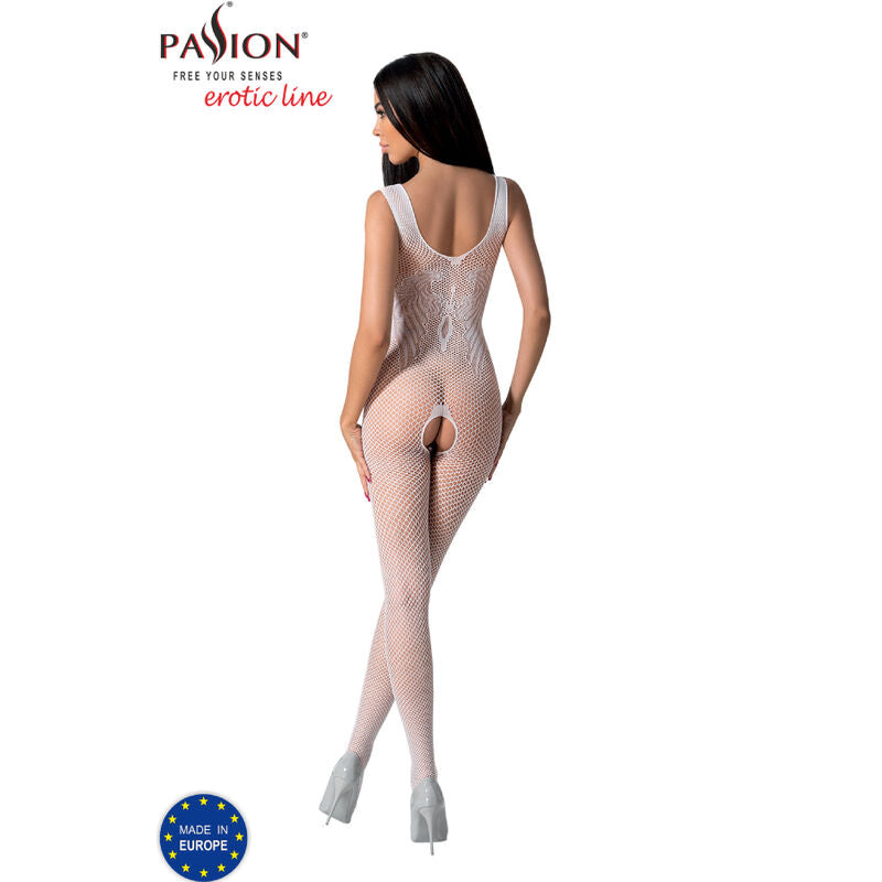 PASSION - BS098 BODYSTOCKING BLANC, TAILLE UNIQUE
