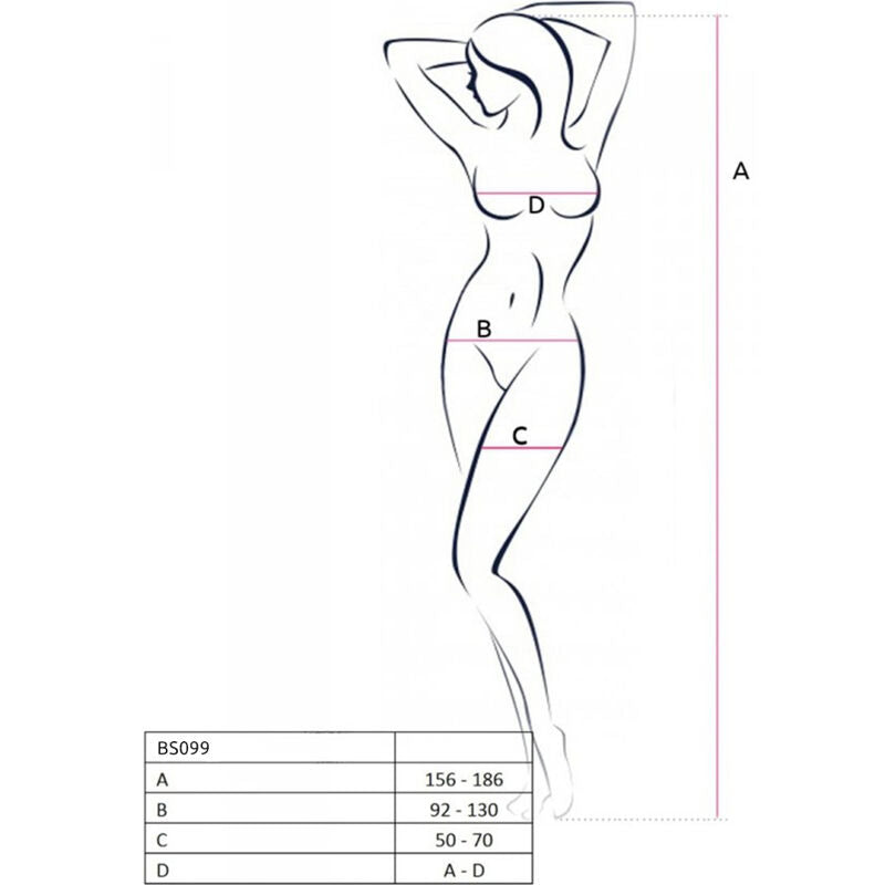 PASSIE - BS099 WITTE BODYSTOCKING, ÉÉN MAAT