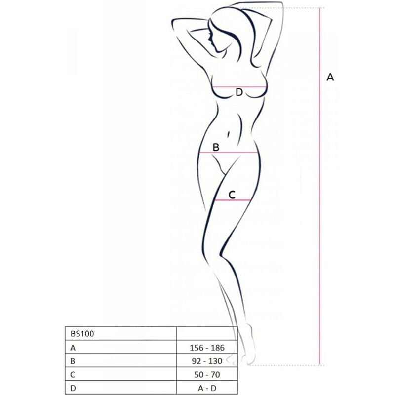 PASSIE - BS100 WITTE BODYSTOCKING, ÉÉN MAAT