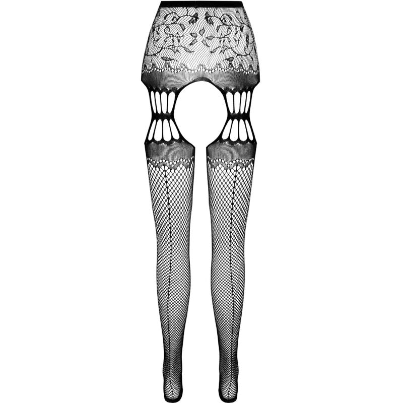 PASSION - S027 BAS BLANCS AVEC JARRETELLE, TAILLE UNIQUE